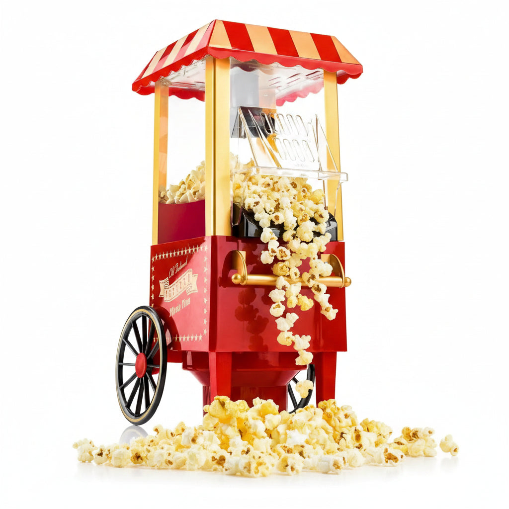 Gadgy Classic Hot Air Popcorn Maker – Grease-Free, 1.9L, 1200W , 47 package - Gomix Brands Outlet